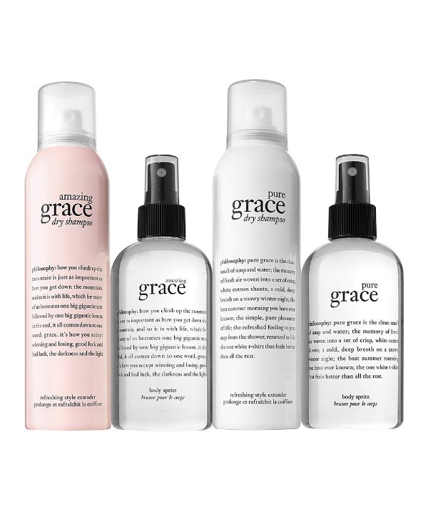 Amazing Grace & Pure Grace Dry Shampoo & Body Spritz 4-Pc. Set