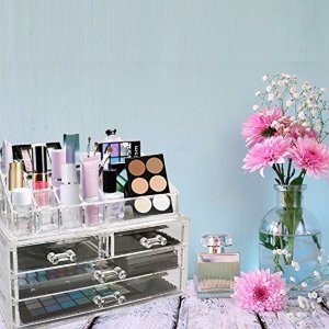 ABO Gear Acrylic Makeup Cosmetic Organizer Cosmetics Organizers Storage Drawers, Two Pieces Set