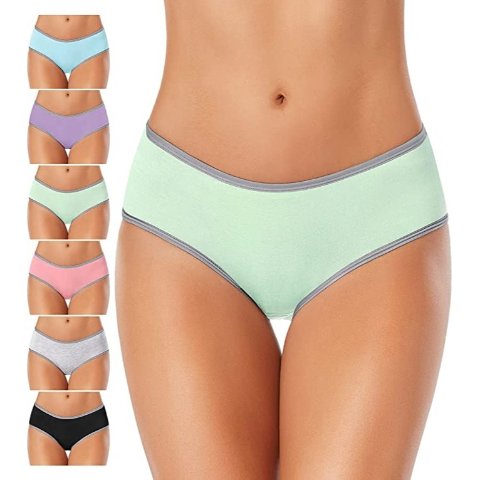 Cotton Full Coverage Underwear Womens Panties No Ride Up Hipster Soft  Breathable Stretch Bikini Ladies Briefs