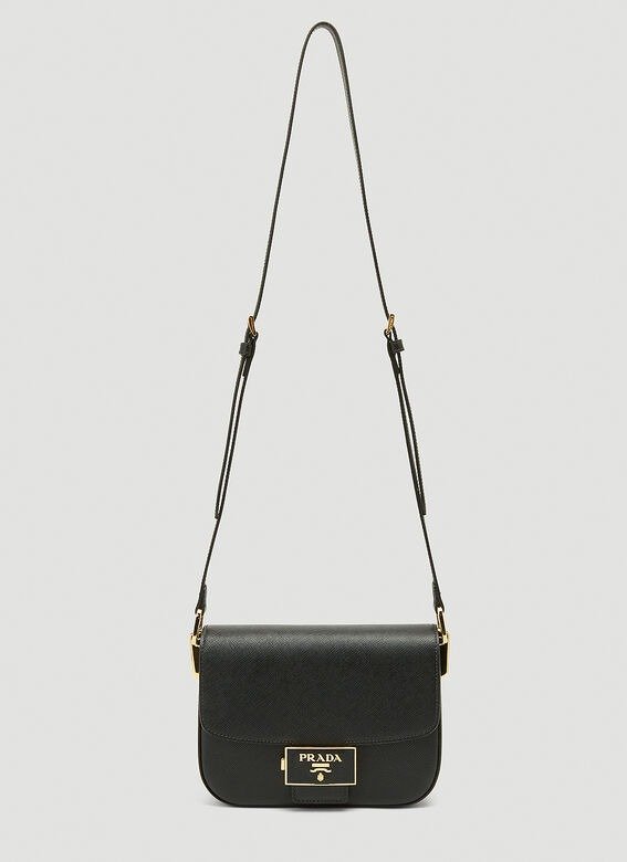 Saffiano Embleme Shoulder Bag in Black