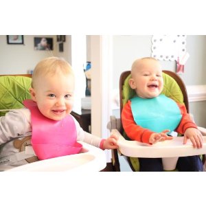 Tommee Tippee宝宝防漏围兜2只装-粉色和紫色