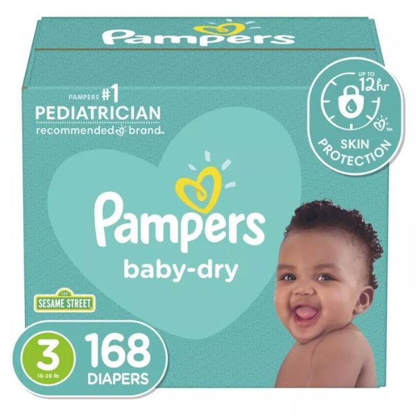 Baby Dry Diapers - (Select Size and Count)