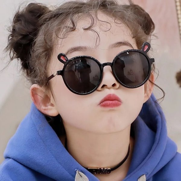 Kids Cartoon Bunny Ears Rim Decorative Glasses (With Glasses Case)