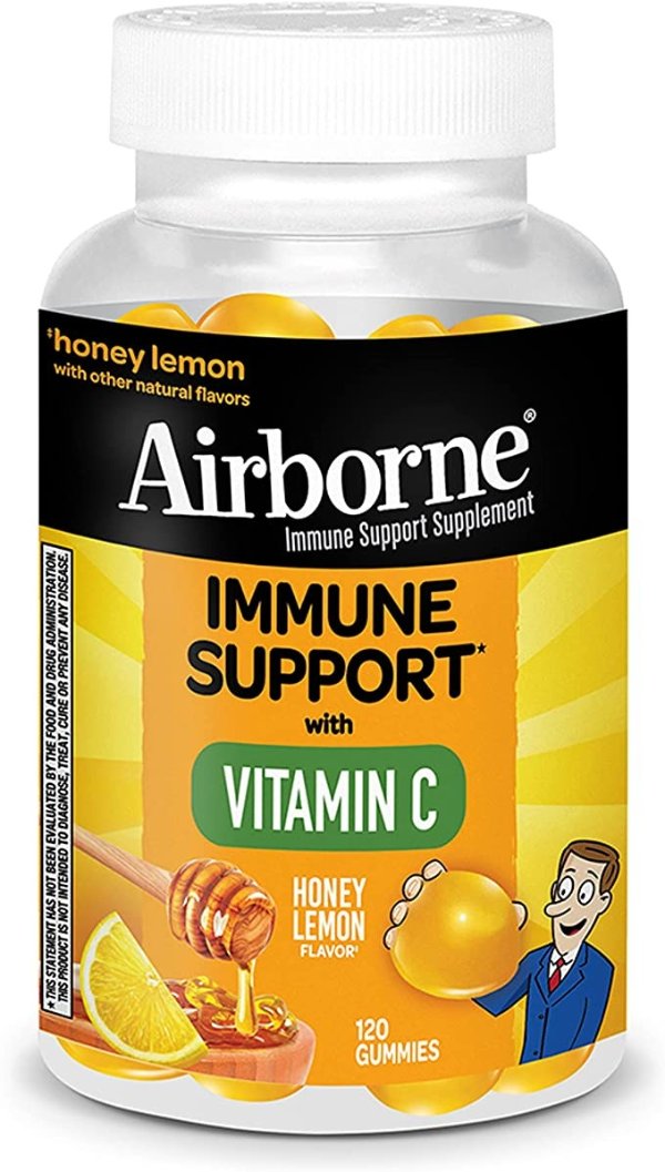 Vitamin C Gummies for Adults, Immune Support Gummies with Powerful Antioxidants VIT C &E - (120 Count Bottle), Honey Lemon Flavor