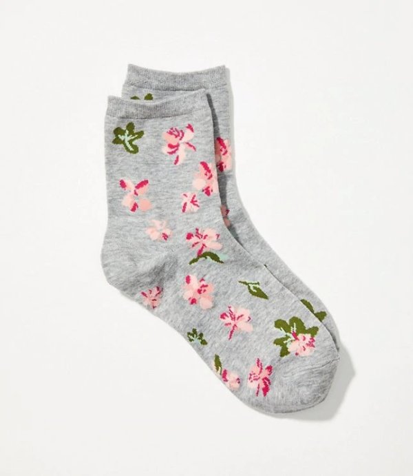 Floral Stripe Ankle Socks | LOFT