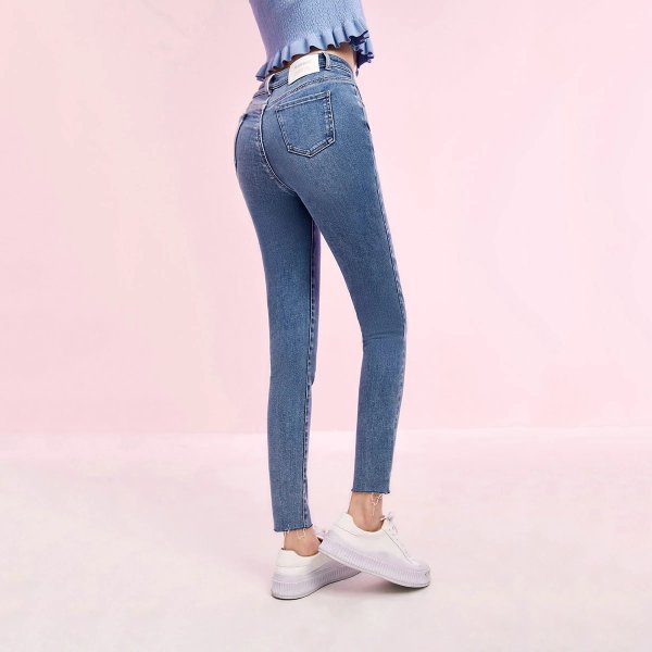 Blue Inclusive Slim Fit Jeans | Peacebird Women Fashion