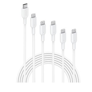 Anker USB-C to Lightning Cable (5-Pack, 3ft*2pack+6ft *2pack+10ft, MFi Certified)