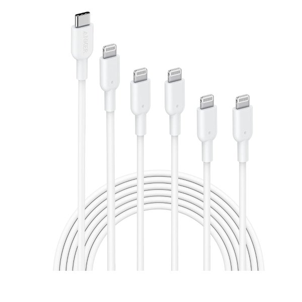 USB-C to Lightning Cable (5-Pack, 3ft*2pack+6ft *2pack+10ft, MFi Certified)