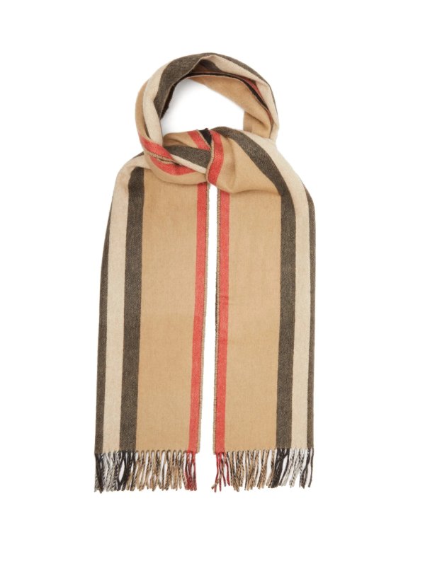 Reversible Icon-stripe cashmere scarf | Burberry | MATCHESFASHION US