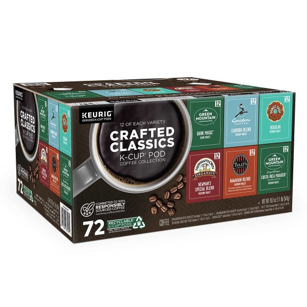 Crafted Classics Coffee K-Cup Pod Variety Pack, 72-count