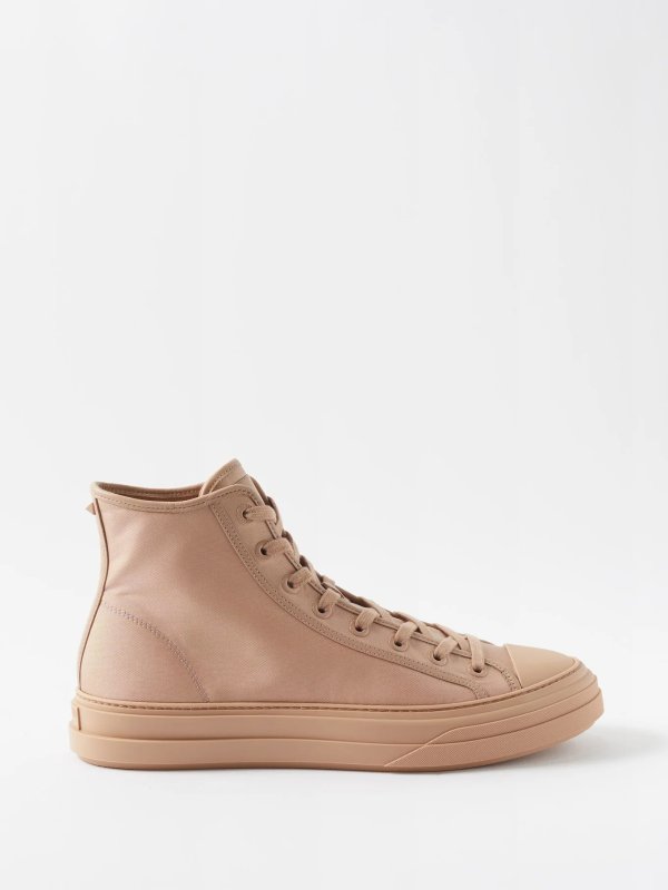 Totaloop coated-canvas high-top trainers