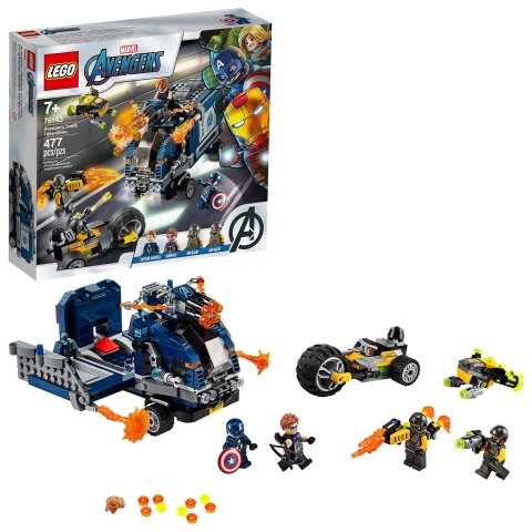 LegoMarvel Avengers Truck Take-Down 76143 Captain America and Hawkeye Superhero Action Building Kit (477 Pieces)