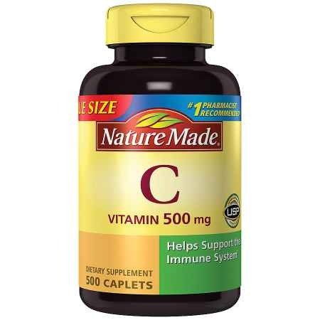 Vitamin C 500 mg Dietary Supplement Caplets