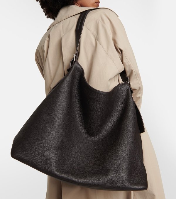 Week End Leather Shoulder Bag in Brown - Lemaire | Mytheresa