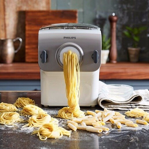 Philips Compact Pasta and Noodle Maker with 3 Interchangeable Pasta Shape  Plates