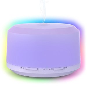 Essential Oil Diffuser 450ml Aromatherapy Diffusers For Essential Oils Neloodony Cool Mist Humidifiers With 8 Color LED Lights,Waterless Auto Shut-off，Adjustable Mist Mode & 4 Timer Setting For Home