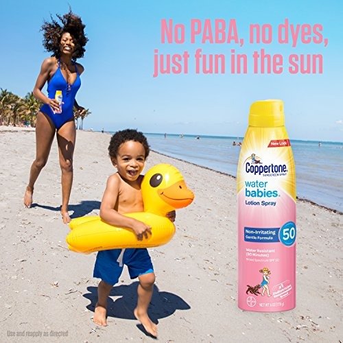 WaterBabies Sunscreen Quick Cover Lotion Spray Broad Spectrum SPF 50 (6-Ounce Bottle, Twin Pack)