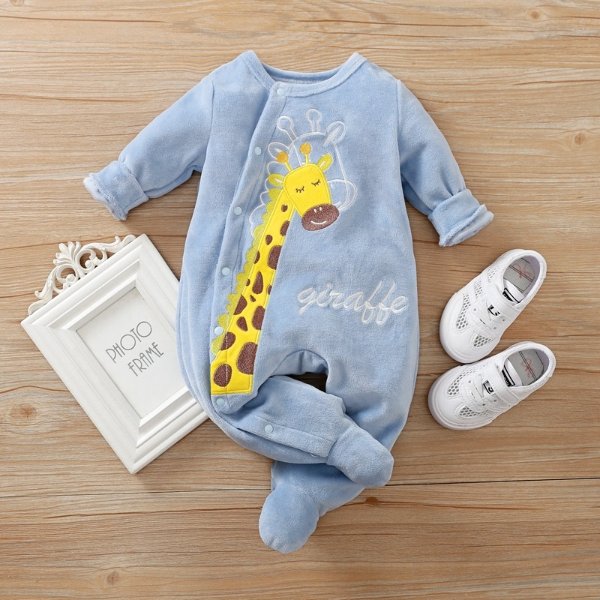 Baby Giraffe Fleece Jumpsuit