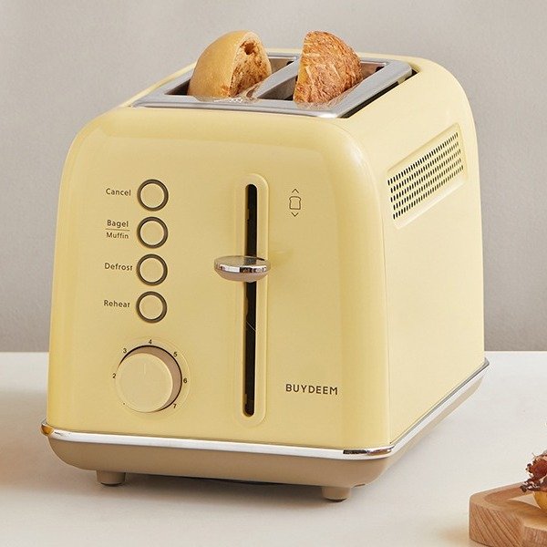 DT620 2-Slice Toaster, Extra Wide Slots, Retro Stainless Steel with High Lift Lever, Bagel and Muffin Function, Removal Crumb Tray, 7-Shade Settings (Mellow Yellow, 2-Slice)