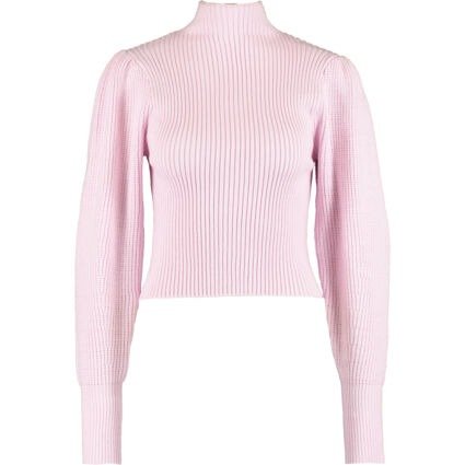 粉色高领毛衣