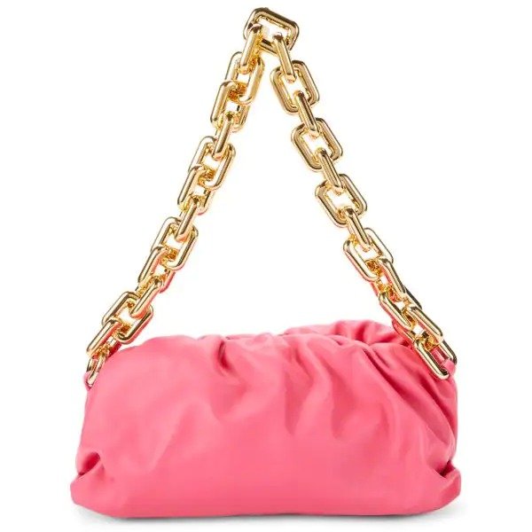 ​Leather Chain Top Handle Bag