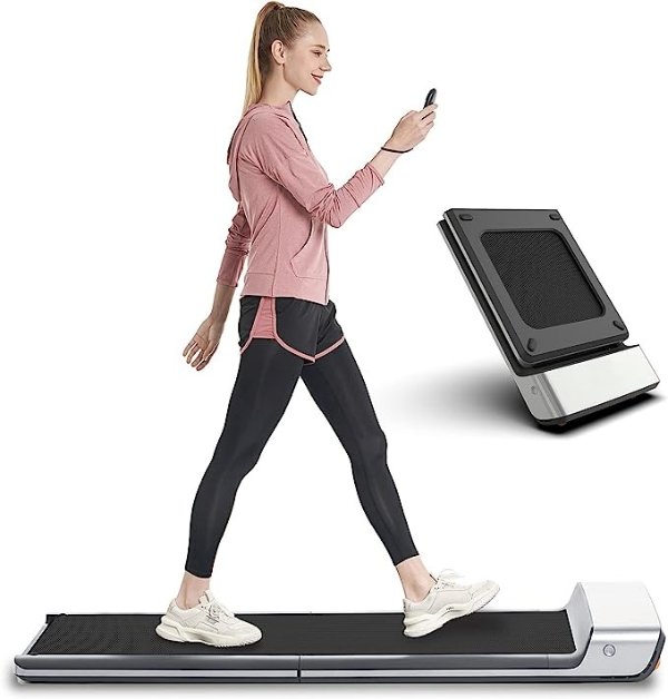 Folding Treadmill, Ultra Slim Foldable Treadmill Smart Fold Walking Pad Portable Safety Non Holder Gym and Running Device P1 Grey 0.5-3.72MPH