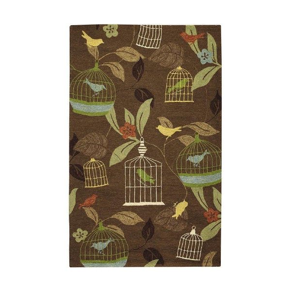 Aviary Brown 9 ft. x 12 ft. Area Rug