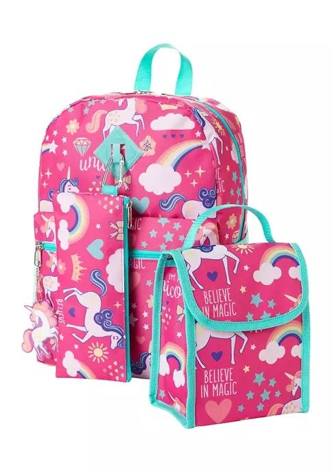 Pink Unicorn 5 in 1 Backpack Set