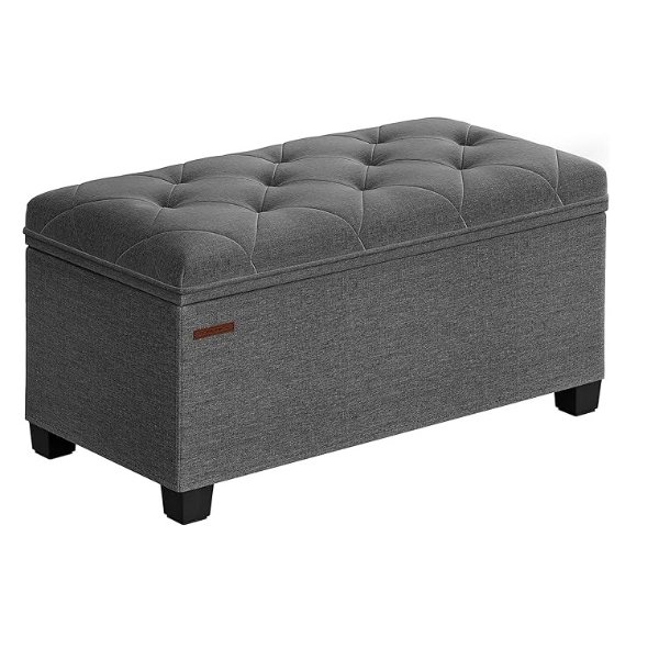 Storage Ottoman Bench, Bench with Storage, for Entryway, Bedroom, Living Room, Dark Gray ULSF068G01