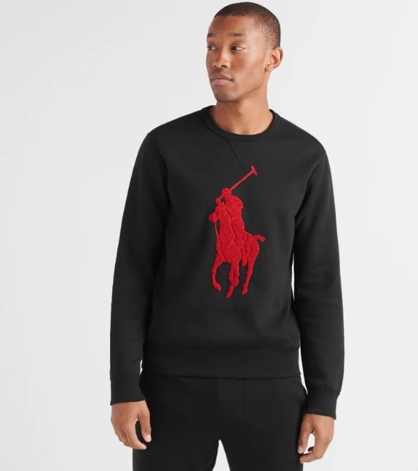 Chenille Big Pony Sweatshirt (Black) - 710766862010-PB | Jimmy Jazz