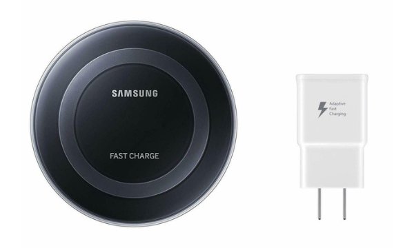 Samsung Qi Certified Fast Charge Wireless Charger Pad with Wall Charger