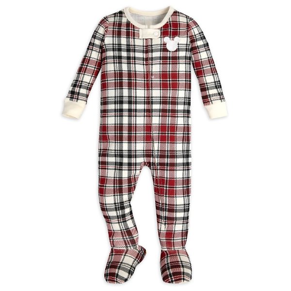 Mickey Mouse Christmas Plaid Stretchie Sleeper for Baby | shopDisney