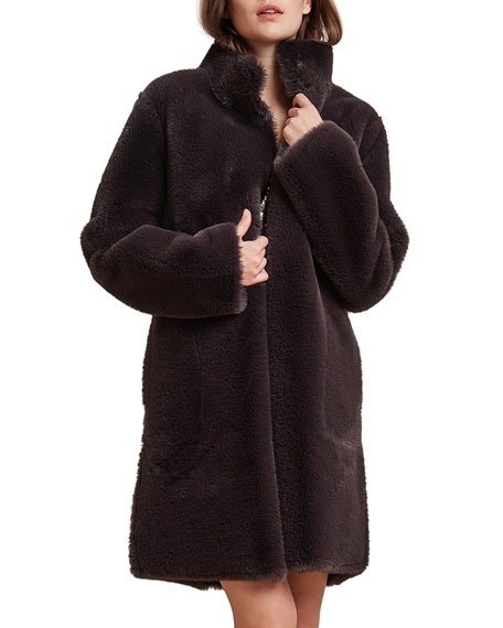 Mina Faux-Fur Reversible Coat