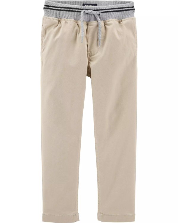 Pull-On Stretch Canvas Pants