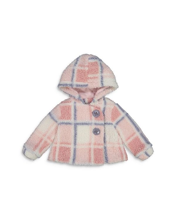 Girls' Faux Sherpa Plaid Coat - Baby