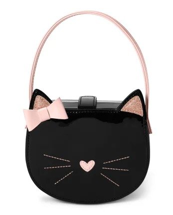 Girls Faux Patent Leather Cat Bag - Puuurfect In Paris
