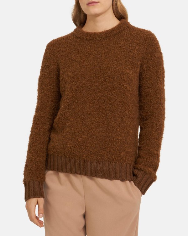 Crewneck Sweater in Knit Boucle