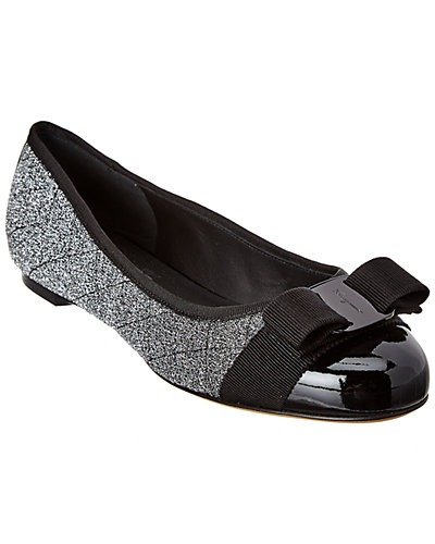 Quilted Vara Glitter & Patent Ballet Flat