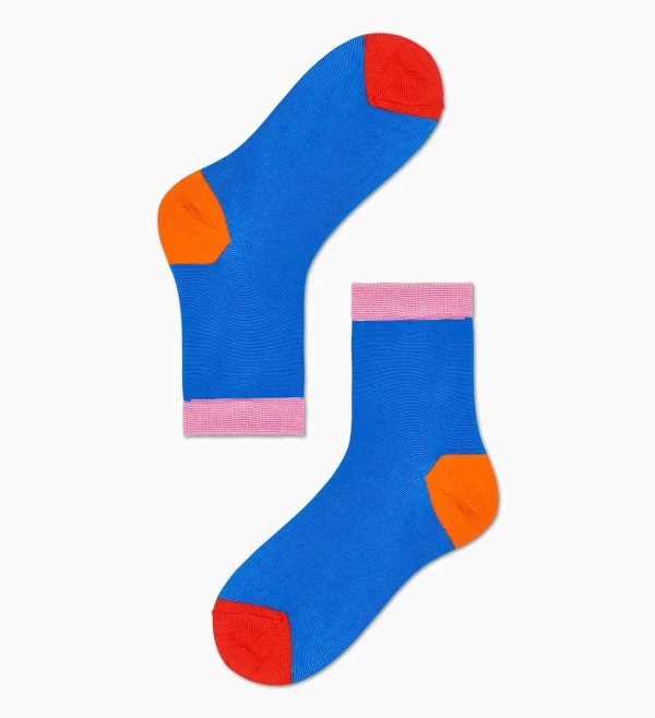 Women's Ankle Socks: Grace - Blue & Orange | Hysteria