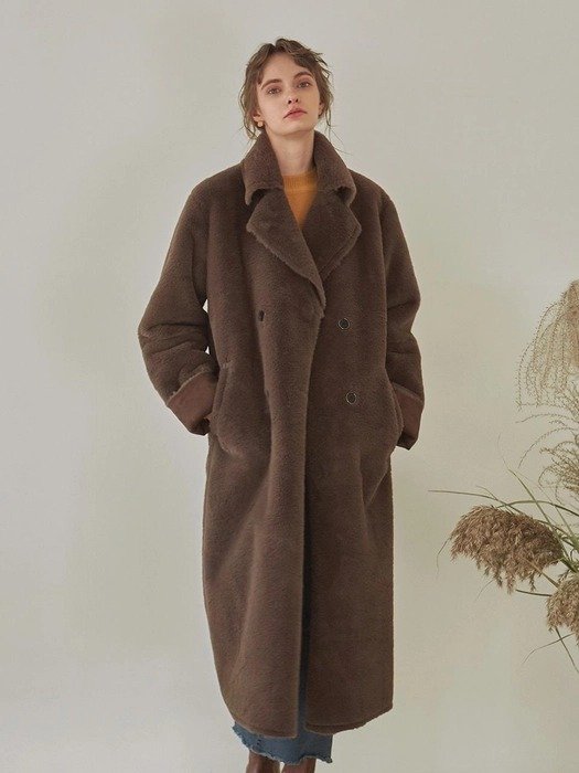 Double Faced Long Coat Brown
