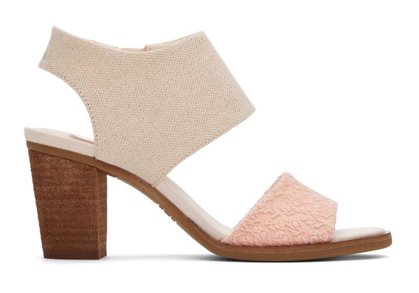Women's Peach Majorca Cutout Heel Metallic Sandal | TOMS