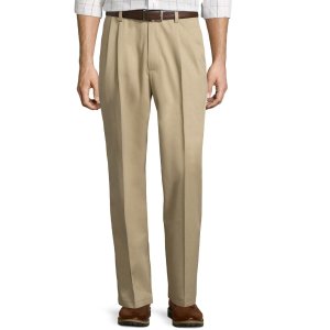 Easy-Care Pleat-Front Pants @ JCPenney