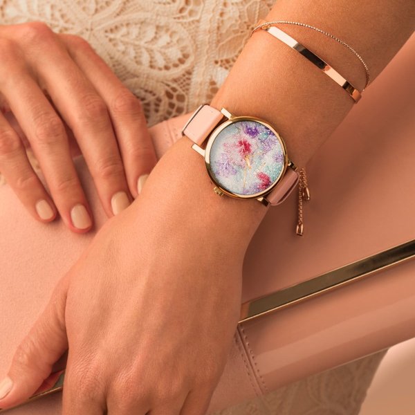 Women's Crystal Bloom Swarovski Crystal Leather Strap Watch, 36mm