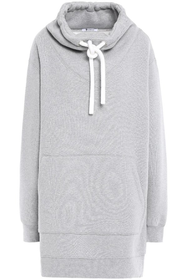 Oversized cotton-blend fleece hoodie
