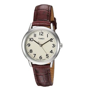 Ending Soon:Timex Women's Easy Reader Leather Strap 30mm Watch