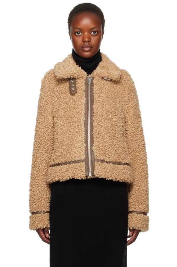 Brown Audrey Faux-Shearling Jacket
