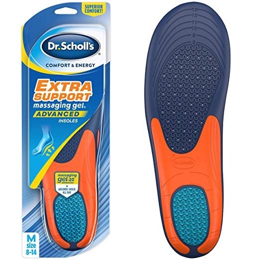 Dr. Scholl’s EXTRA SUPPORT Massaging Gel Advanced Insoles (Men's 8-14) // Superior Shock Absorption and Reinforced Arch Support (Packaging May Vary)