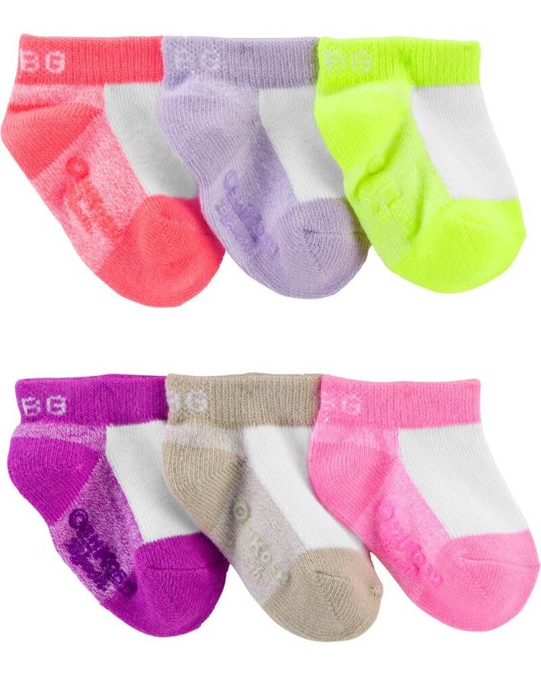 6-Pack Neon Ankle Socks