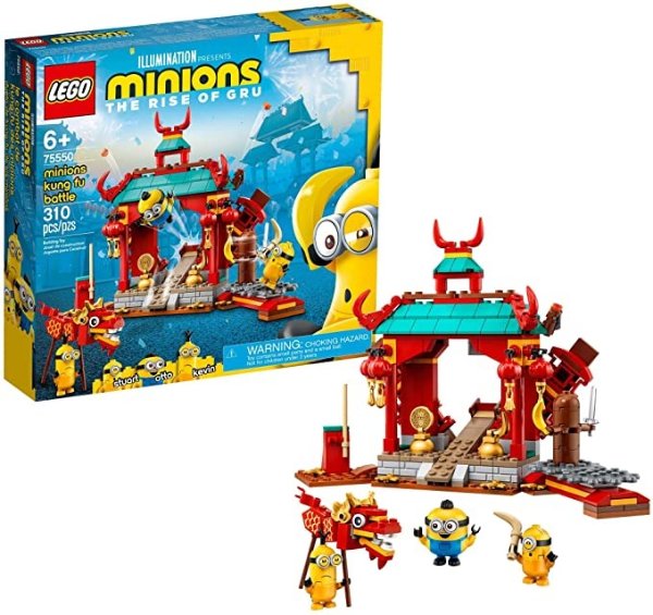 Minions: Minions Kung Fu Battle (75550) Toy Temple Building Kit for Kids, a Great Present for Kids Who Love Minions Toys and Kevin and Stuart Minion Toy Figures, New 2021 (310 Pieces)