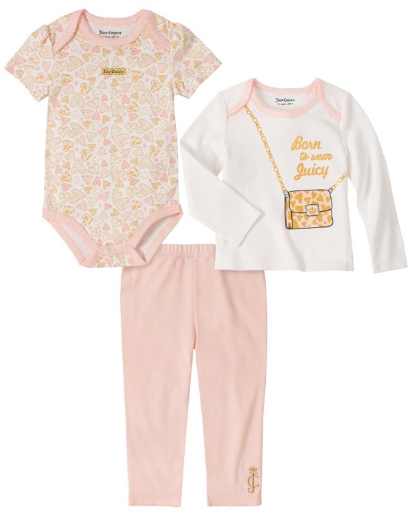 Juicy Couture 3pc Top, Bodysuit & Pant Set